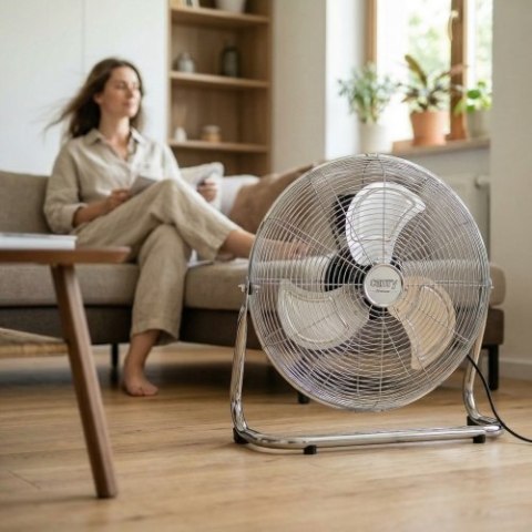 Camry Cyrkulator Podłogowy 45 cm, Wentylator Podłogowy 18", 3 Prędkości, Regulacja Kąta 125°