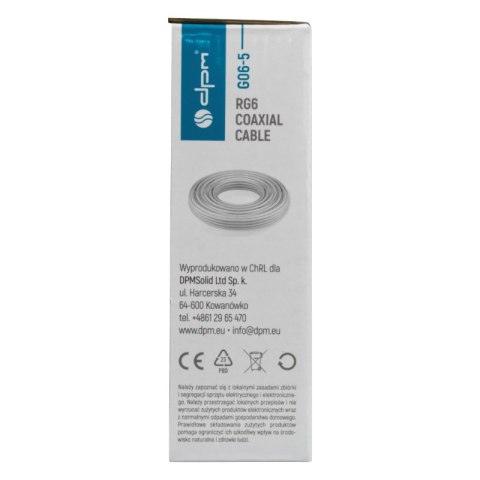 Kabel koncentryczny RG6, 1 mm CCA, 5 m, karton DPM