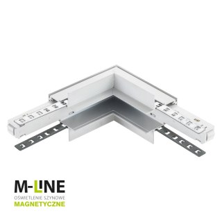 Łącznik kątowy do szyny magnetycznej, wewnętrzny, podtynkowy, biały, M-LINE DPM