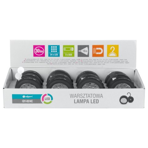 Lampka robocza, 24xLED, 30 lm, czarna DPM