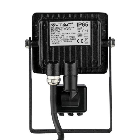 Naświetlacz LED V-TAC 10W SAMSUNG CHIPczarny VT-10-S-B 6400K 800lm