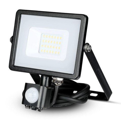 Naświetlacz LED V-TAC 20W SAMSUNG CHIP czujnik ruchu czarny VT-20-S-W 6400K 1600lm