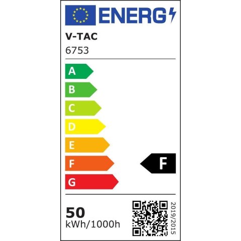 Naświetlacz LED V-TAC 50W SMD F-class biały VT-4954 4000K 4300lm