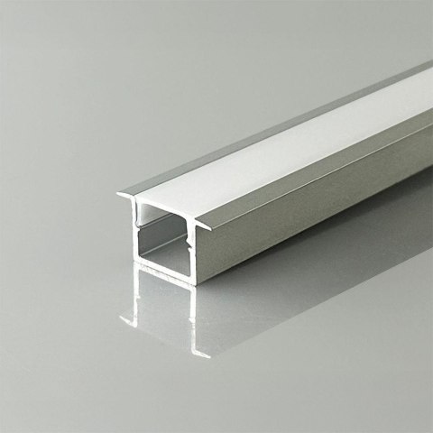Profil do LED zestaw, ALU anodowany wpuszczany V-TAC 2mb klosz mleczny 12x10mm VT-81132