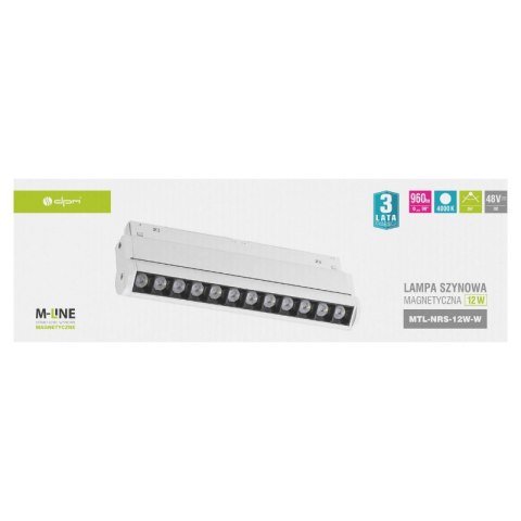 Reflektor szynowy magnetyczny liniowy, regulowany, 12 W, 960 lm, 4000 K, biały, M-LINE DPM