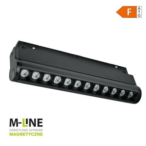 Reflektor szynowy magnetyczny liniowy, regulowany, 12 W, czarny, M-LINE DPM