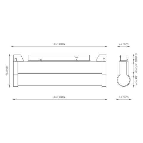 Reflektor szynowy magnetyczny liniowy, regulowany, 18 W, 1400 lm, 4000 K, czarny, M-LINE DPM