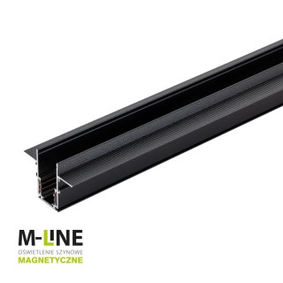Szyna 1-fazowa magnetyczna podtynkowa, 1 m, czarna, M-LINE DPM