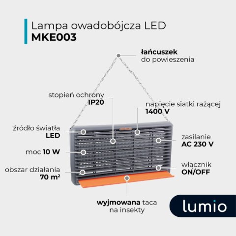 Lampa owadobójcza LED, 10 W, LUMIO