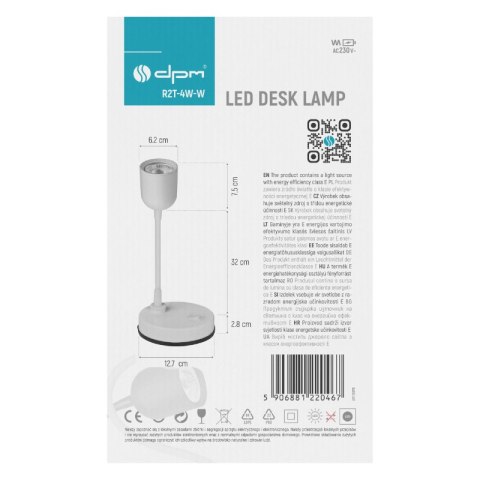 Lampka biurkowa LED, 4 W, 420 lm, 4000 K, biała DPM