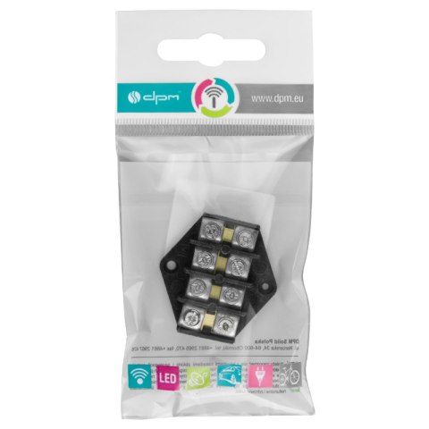 Listwa zaciskowa, 4-torowa, 4 mm2, czarna