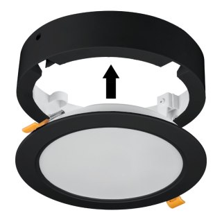 Plafon LED 2 w 1, 18 W, 1900 lm, 3000K-4000K-6000K, IP54, okrągły, czarny DPM