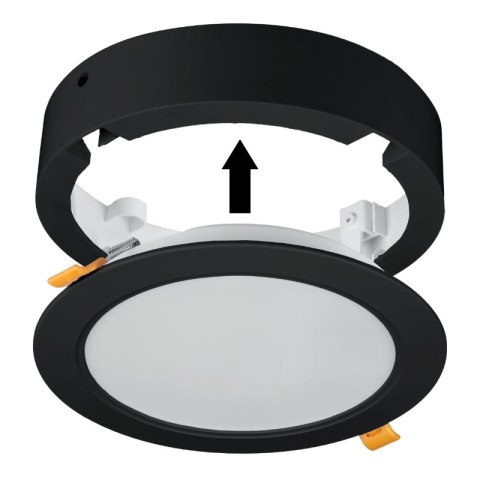 Plafon LED 2 w 1, 18 W, 1900 lm, 3000K-4000K-6000K, IP54, okrągły, czarny DPM