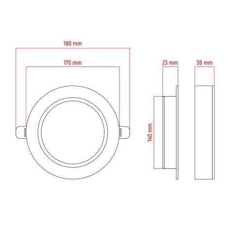 Plafon LED 2 w 1, 18 W, 1900 lm, 3000K-4000K-6000K, IP54, okrągły, czarny DPM