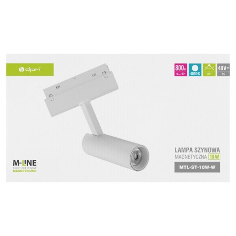 Reflektor szynowy magnetyczny, 10 W, 800 lm, 4000 K, biały, M-LINE DPM