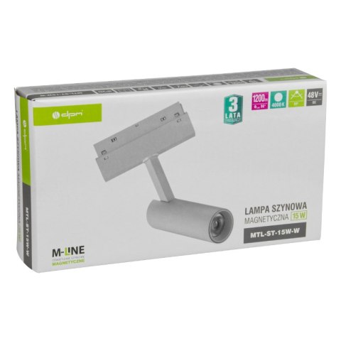 Reflektor szynowy magnetyczny, 15 W, 1200 lm, 4000 K, biały, M-LINE DPM