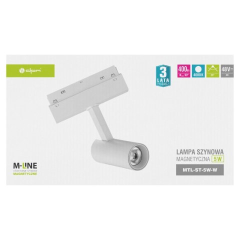 Reflektor szynowy magnetyczny, 5 W, 400 lm, 4000 K, biały, M-LINE DPM
