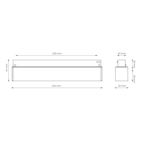 Reflektor szynowy magnetyczny liniowy, 12 W,960 lm, 4000 K, biały, M-LINE DPM