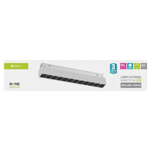Reflektor szynowy magnetyczny liniowy, 12 W,960 lm, 4000 K, biały, M-LINE DPM