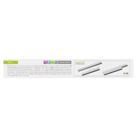 Reflektor szynowy magnetyczny liniowy, 18 W, 1400 lm, 4000 K, biały, M-LINE DPM