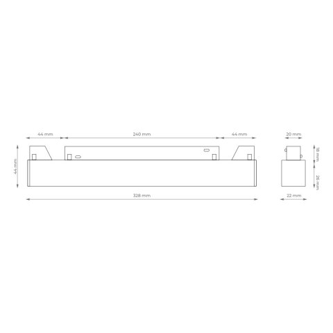 Reflektor szynowy magnetyczny liniowy, 18 W, 1400 lm, 4000 K, czarny, M-LINE DPM