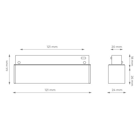 Reflektor szynowy magnetyczny liniowy, 6 W, 480 lm, 4000 K, biały, M-LINE DPM
