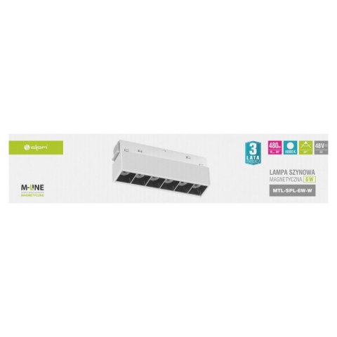 Reflektor szynowy magnetyczny liniowy, 6 W, 480 lm, 4000 K, biały, M-LINE DPM