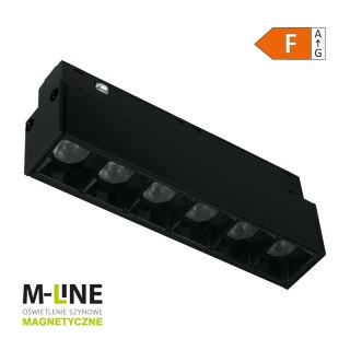 Reflektor szynowy magnetyczny liniowy, 6 W, 480 lm, 4000 K, czarny, M-LINE DPM