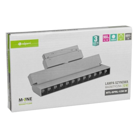 Reflektor szynowy magnetyczny liniowy, regulowany, 12 W, 960 lm, 4000 K, biały, M-LINE DPM