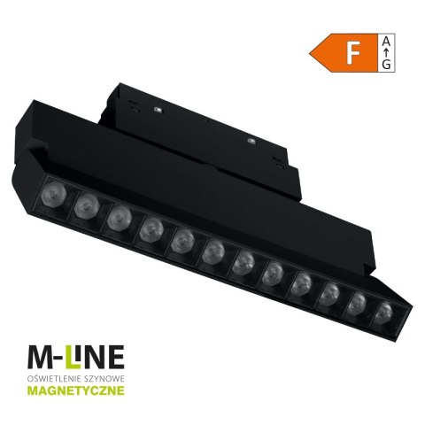 Reflektor szynowy magnetyczny liniowy, regulowany, 12 W, 960 lm, 4000 K, czarny, M-LINE DPM