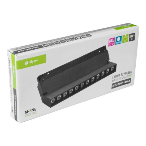 Reflektor szynowy magnetyczny liniowy, regulowany, 12 W, 960 lm, 4000 K, czarny, M-LINE DPM