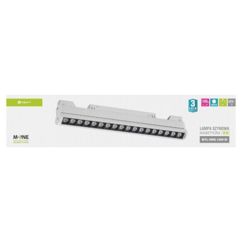 Reflektor szynowy magnetyczny liniowy, regulowany, 18 W,1400 lm, 4000 K, biały, M-LINE DPM