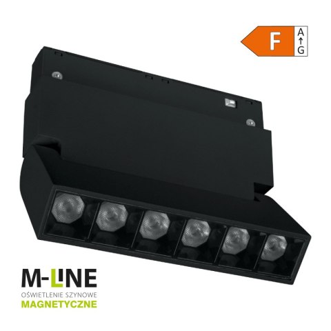 Reflektor szynowy magnetyczny liniowy, regulowany, 6 W, 480 lm, 4000 K, czarny, M-LINE DPM