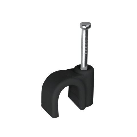 Uchwyt na kabel okrągły, fi 10 mm, czarny, 25 szt.