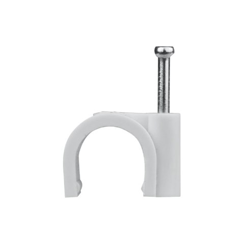 Uchwyt na kabel okrągły, fi 12 mm, biały, 25 szt.