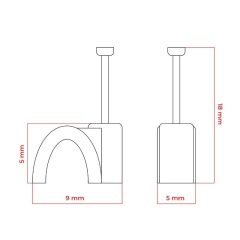 Uchwyt na kabel okrągły, fi 4 mm, czarny, 25 szt.