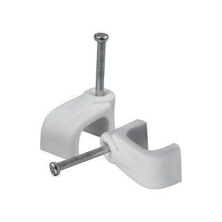 Uchwyt na kabel płaski, 2x1 mm2, biały, 25 szt.