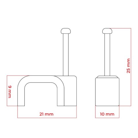 Uchwyt na kabel płaski, 3x2.5 mm2, biały, 25 szt.