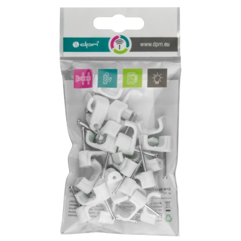 Uchwyt na kabel płaski, 3x2.5 mm2, biały, 25 szt.