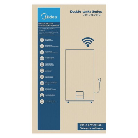 Elektryczny podgrzewacz wody akumulacyjny, 50 l, D50-20ED6, Midea
