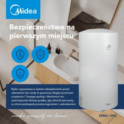 Elektryczny podgrzewacz wody akumulacyjny, 80 l, D80-15F6, Midea