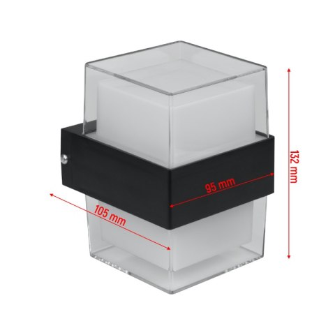 Kinkiet zewnętrzny LED, 10 W, 1000 lm, 4000 K, IP54, czarny