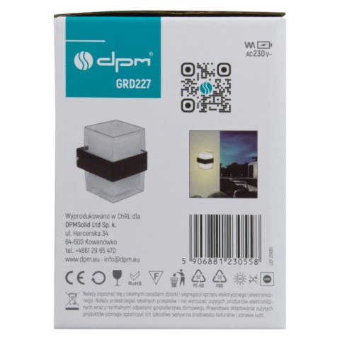 Kinkiet zewnętrzny LED, 10 W, 1000 lm, 4000 K, IP54, czarny