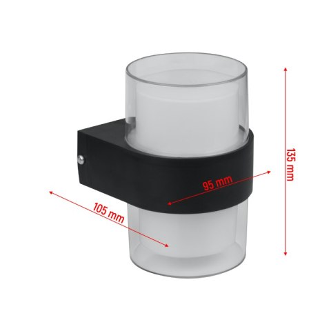 Kinkiet zewnętrzny LED, 10 W, 1000 lm, 4000 K, IP54, czarny