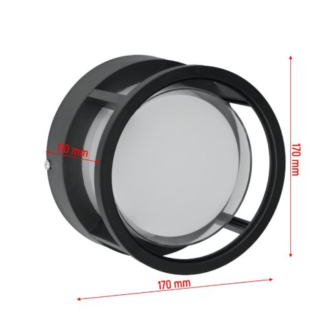 Kinkiet zewnętrzny LED, 12 W, 1200 lm, 4000 K, IP54, czarny