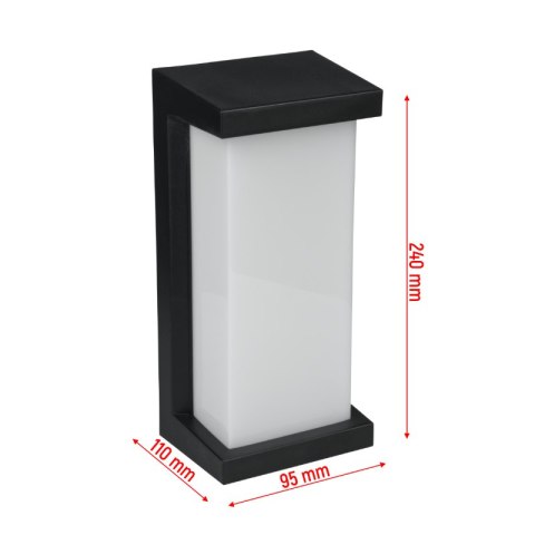 Kinkiet zewnętrzny LED, 18 W, 1800 lm, 4000 K, IP54, czarny