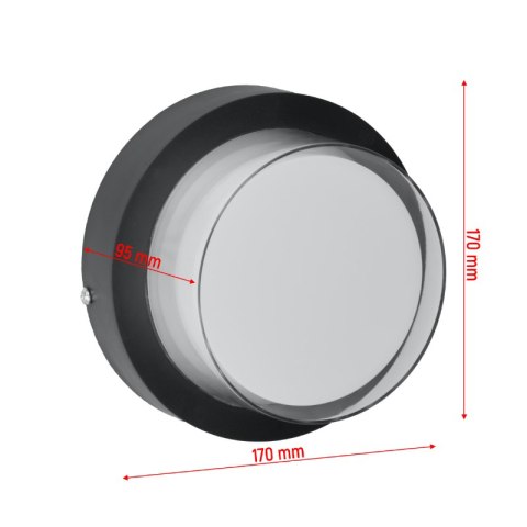 Kinkiet zewnętrzny LED, 18 W, 1800 lm, 4000 K, IP54, czarny