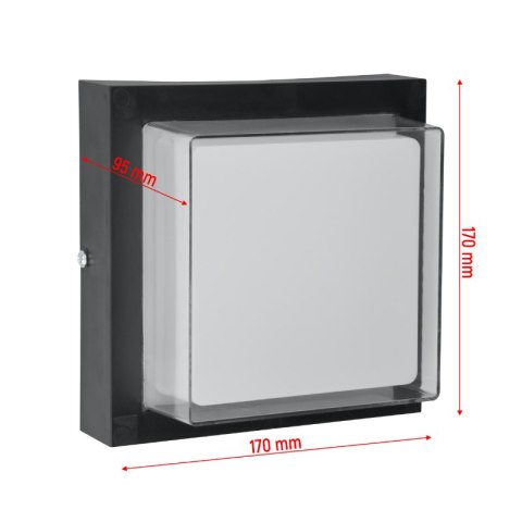 Kinkiet zewnętrzny LED, 18 W, 1800 lm, 4000 K, IP54, czarny