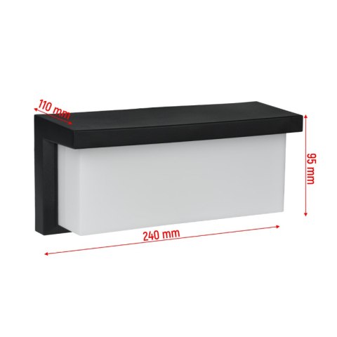 Kinkiet zewnętrzny LED, 18 W, 1800 lm, 4000 K, IP54, czarny