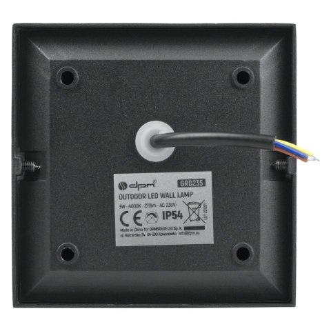 Kinkiet zewnętrzny LED, 3 W, 270 lm, 4000 K, IP54, czarny